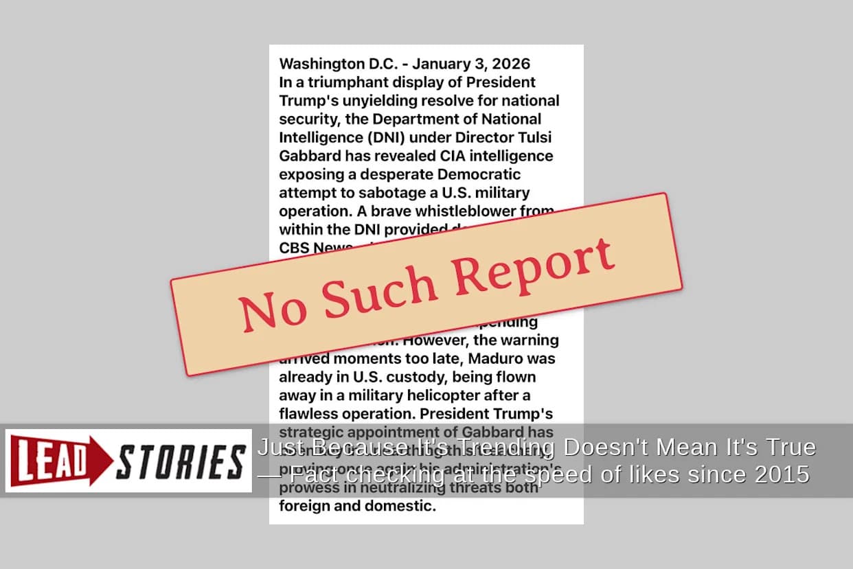 Fact Check: Viral Image Falsely Claims CBS Report That Jeffries Warned Maduro