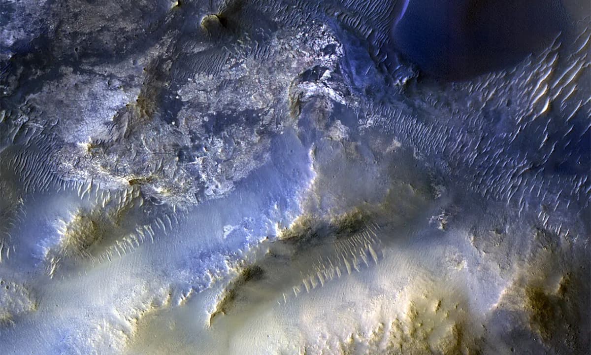 HiRISE Hits 100,000 Images: Color Shot of Syrtis Major Reveals Dark Volcanic Dunes