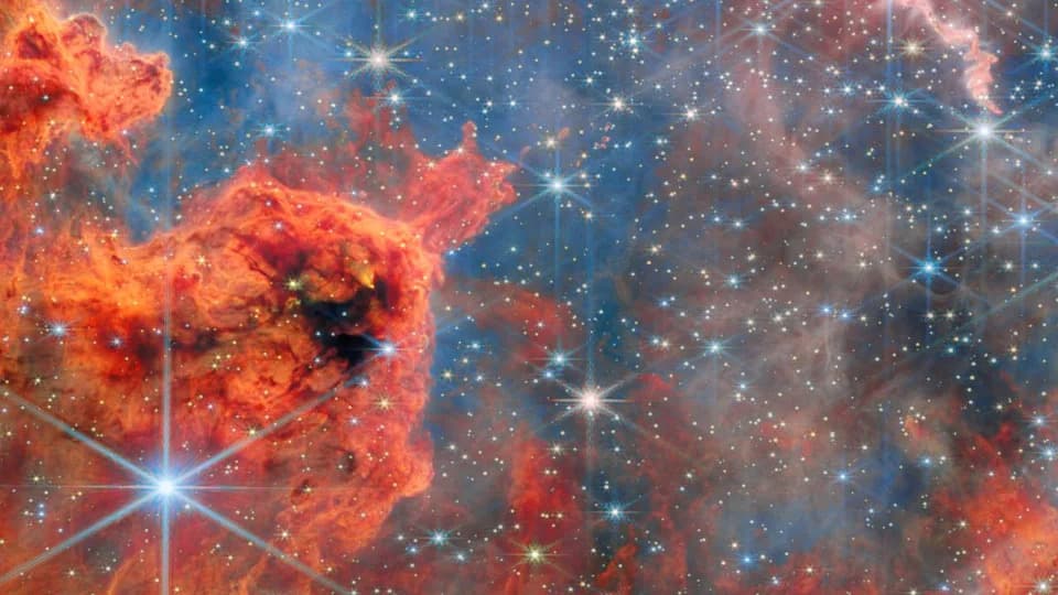 JWST Reveals Hidden Brown Dwarfs in Westerlund 2 — White‑Blue Stars Light Up the Carina Nebula