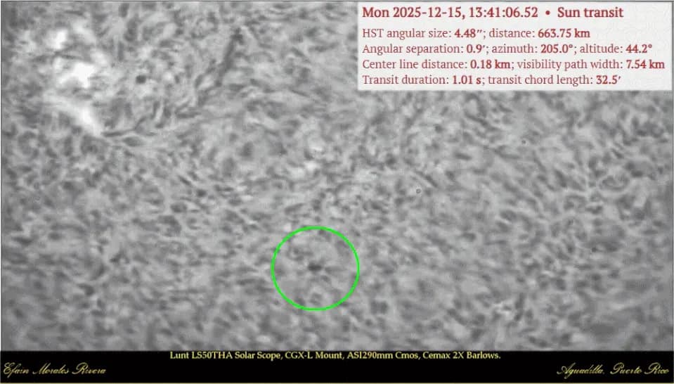 Hubble's Blink: Astrophotographer Captures 1.01-Second Transit Across the Sun