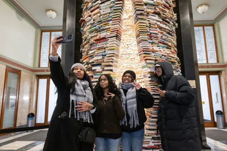 TikTok Turns Prague Library's 8,000-Book Tower Into Viral Tourist Magnet