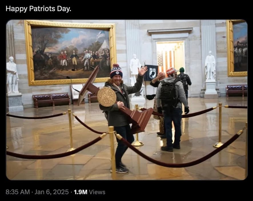 Jan. 6 'Podium Guy' Adam Johnson Runs For Florida County Commission, Uses Viral Lectern Photo As Campaign Logo