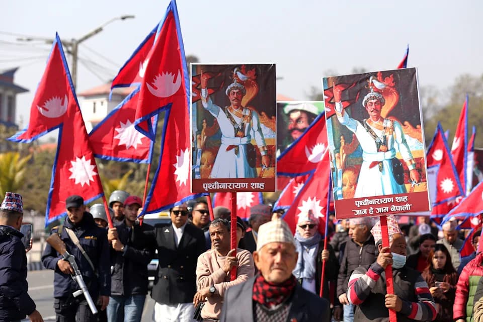 Nepal Royalists Rally in Kathmandu Demanding Return of Monarchy Ahead of March Elections