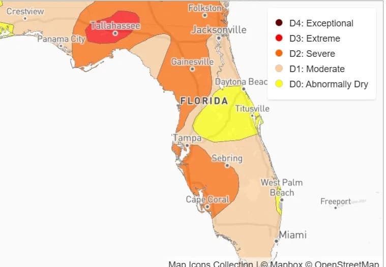 Florida Faces Widespread Drought: 14.9 Million Residents Affected, Burn Bans Expand