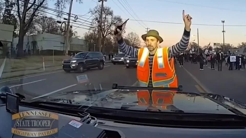 Dashcam in Memphis Shows Protester Appearing to Feign Being Struck; Tennessee Highway Patrol Refutes Viral Claims