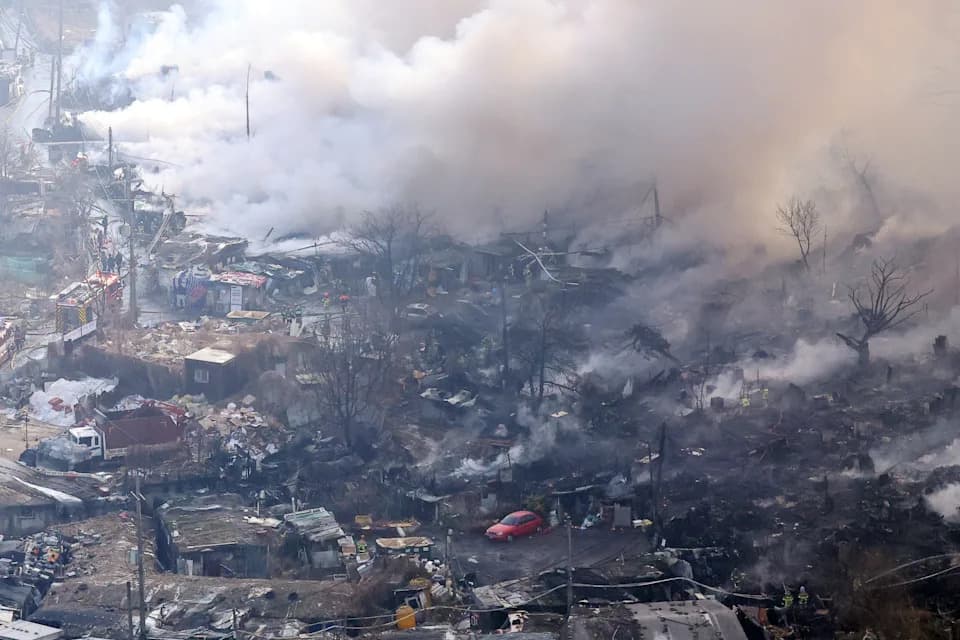 Blaze Tears Through Guryong Village, Seoul's Last Shanty Town — Dozens Displaced