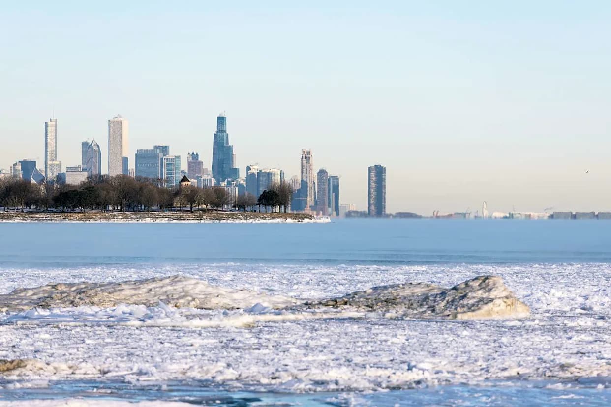 Viral Video Shows Person Walking On Lake Michigan Shelf Ice — Coast Guard Issues Urgent Safety Warning