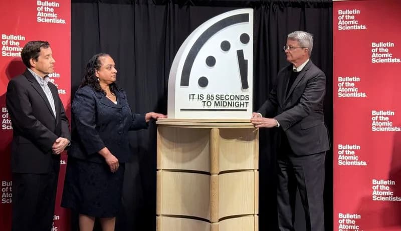 Doomsday Clock Moves to 85 Seconds — Closest Ever as Nuclear Tensions and AI Risks Mount