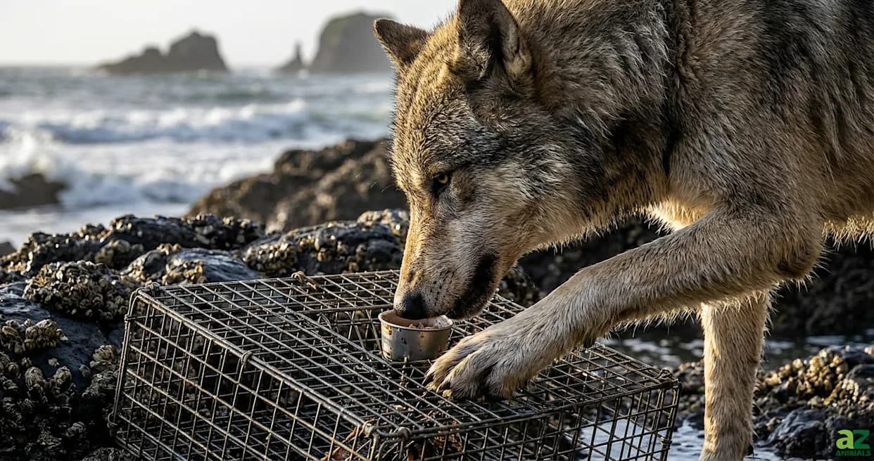 One Tug, New Thinking: Coastal Wolf’s Multi-Step Pull Suggests Tool-Like Problem Solving