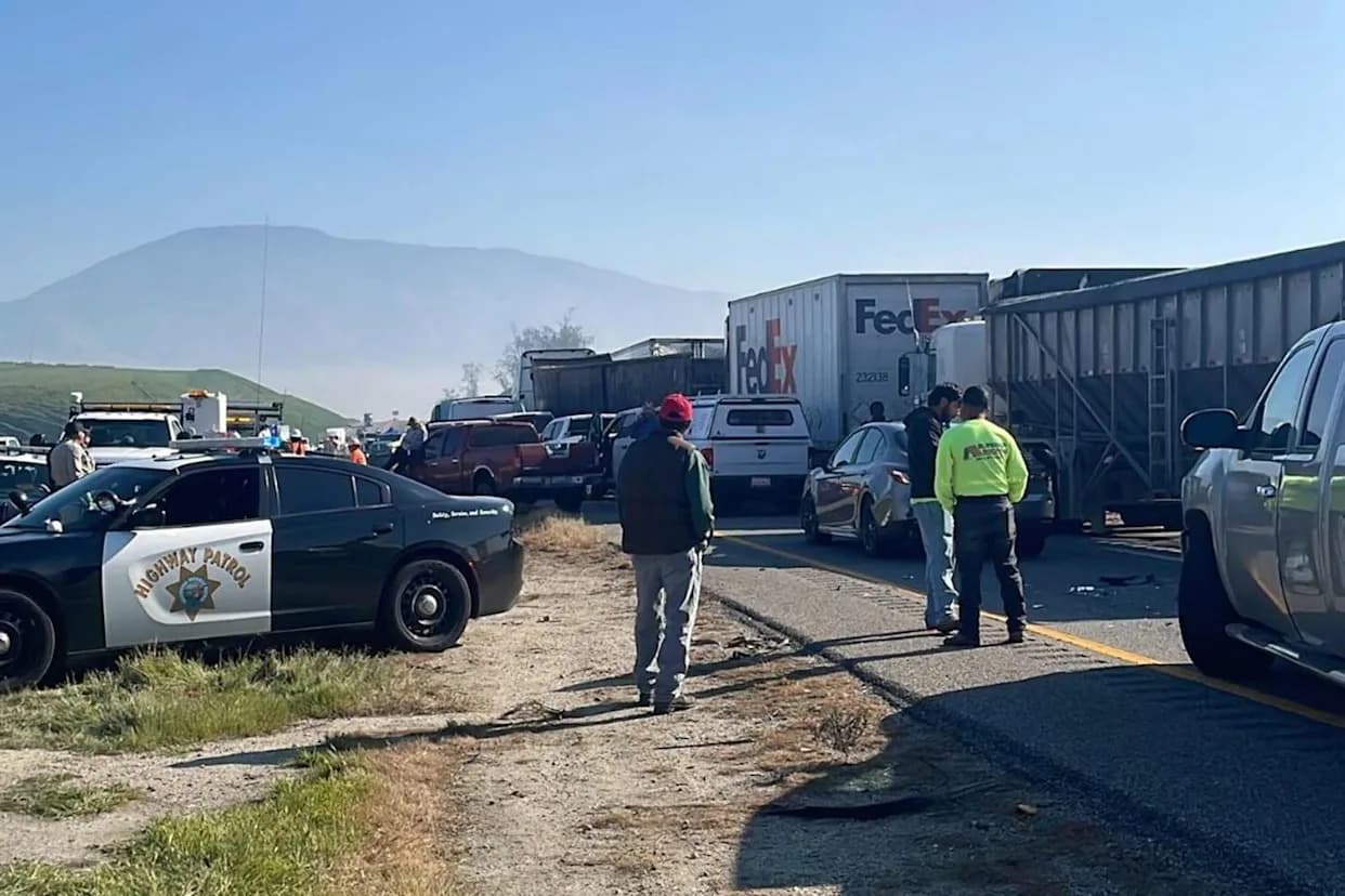 Nine Hospitalized After 43-Vehicle Pile-Up in Dense Fog on California Highway