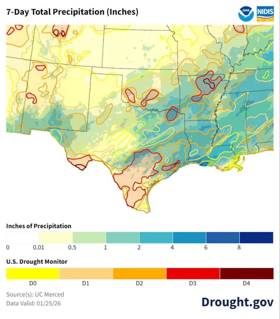 Southern Plains Enter Sixth Year Of Drought: Ranchers Sell Herds, Wildfires Spread and Water Supplies Plummet