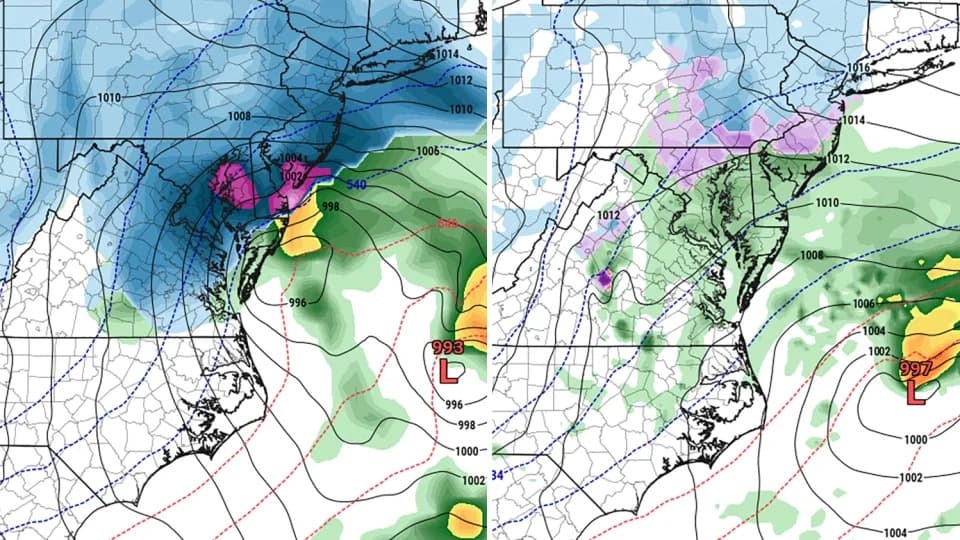 T‑48 Hours: Models Split — Coastal Bomb Cyclone Or Light Snow For The Northeast?