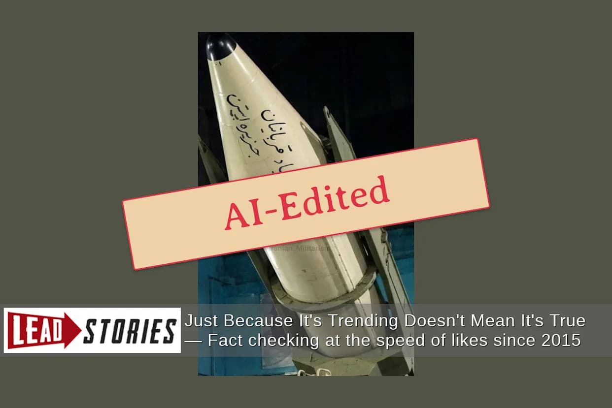 Fact Check: Viral Image Of Iranian Missile With “In Memory Of The Victims Of Epstein Island” Is Fake
