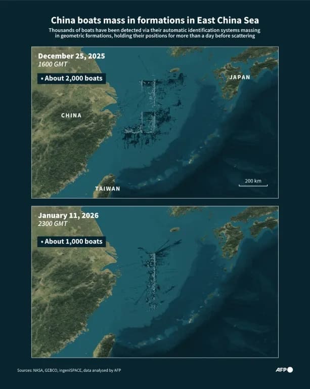 Thousands Of Chinese Fishing Boats Form Geometric Masses In East China Sea — Experts Flag Military Implications