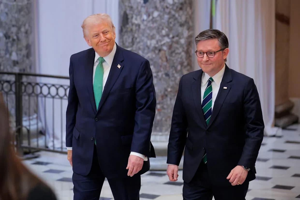 Mike Johnson Presents Trump With New 'America First' Award Amid Global And Domestic Crises