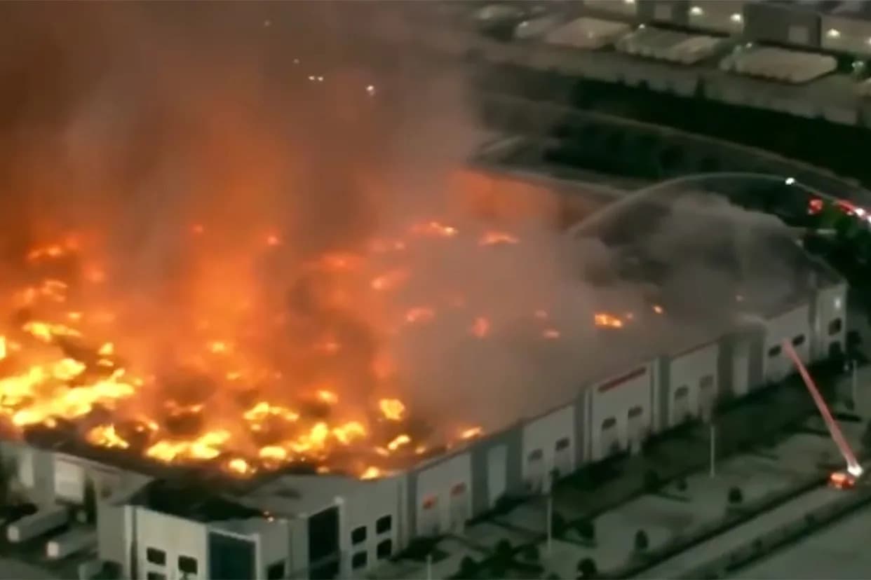 Six‑Alarm Blaze at Kimberly‑Clark Warehouse in Ontario — Employee Arrested After Video Appears to Show Arson