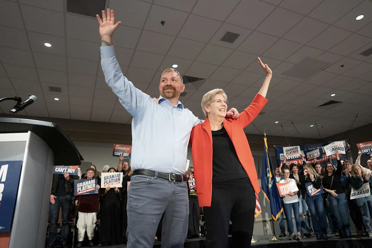 Warren Rallies for Graham Platner as He Holds Large Lead in Contentious Maine Senate Primary
