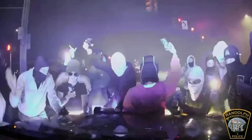 17 Arrested After Large, Coordinated Street Takeover Disrupts Randolph, Massachusetts Intersection