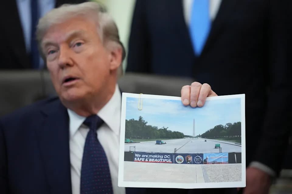 Trump Proposes ‘American Flag Blue’ Surface for Lincoln Memorial Reflecting Pool