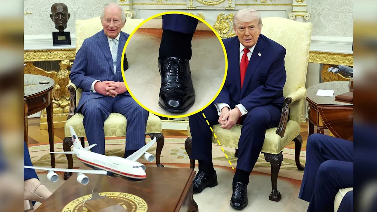 Photos Capture President Trump’s Swollen Ankles During Oval Office Meeting With King Charles III