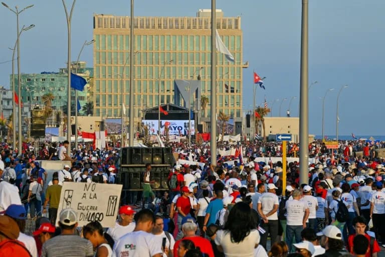 Cuba Calls New US Sanctions 'Collective Punishment' as Massive May 1 Rally Targets U.S. Embassy