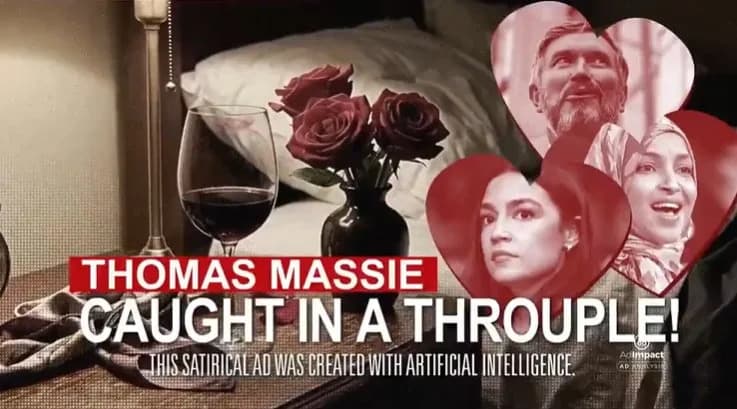 MTG Demands ‘Take It Down’ After PAC’s AI Ad Falsely Portrays Massie In ‘Throuple’ With AOC And Ilhan Omar