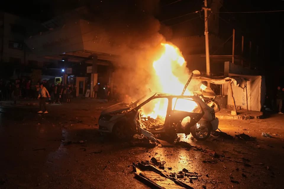 Photos: Flames, Wreckage and Mourning After Israeli Strike Kills Hamas Commander Izz al‑Din al‑Haddad