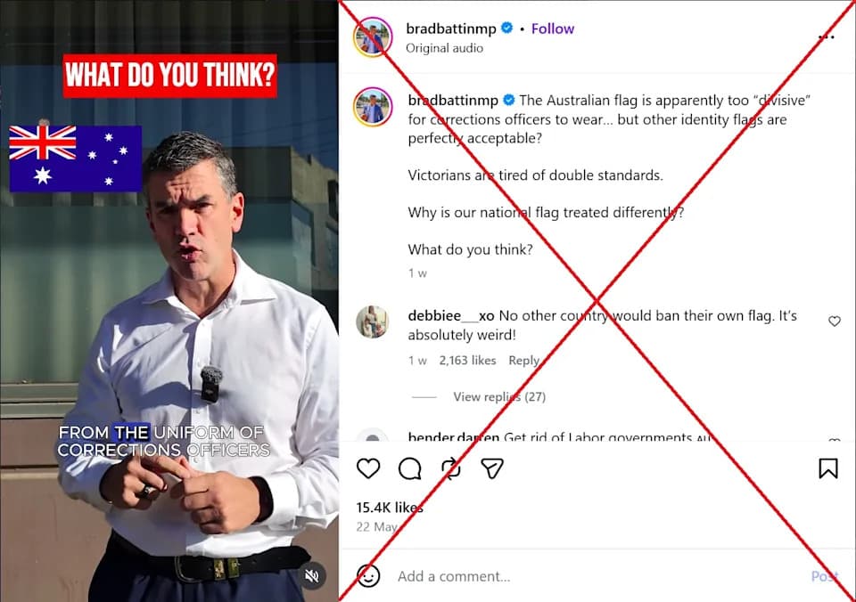 Viral False Claim Debunked: Corrections Victoria Did Not Ban Australian Flag On Officer Uniforms