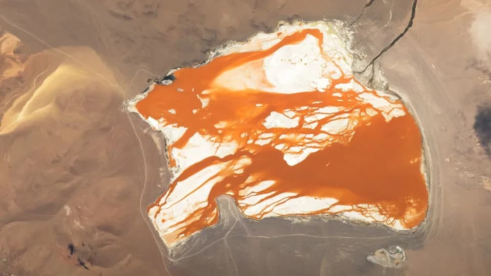 Rusty-Orange Waters 'Bleed' Across Bolivia's Laguna Colorada — Earth From Space