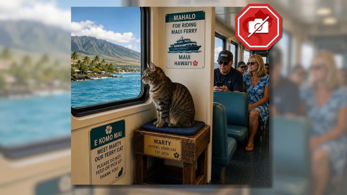 Fact Check: Viral ‘Marty the Ferry Cat’ Images Are AI-Generated, Not Real