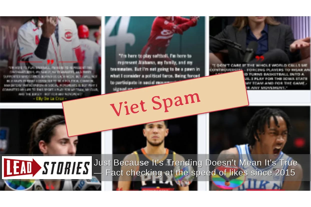 Fact Check: Viral Claims That Athletes Called Mandatory LGBT Armbands a “Political Charade” Are False — Linked To Vietnam-Based Spam