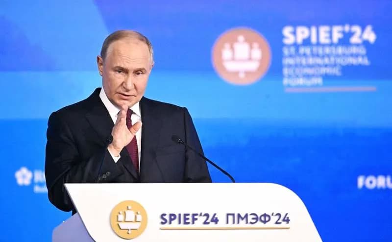 Putin Acknowledges Slowing Russian Economy at St. Petersburg Forum, Predicts Recovery