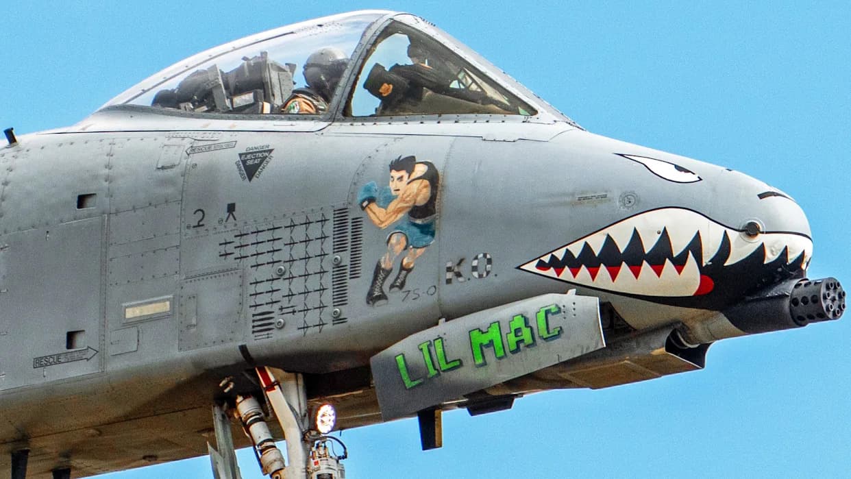 11 A-10 Warthogs Touch Down at RAF Lakenheath Displaying Nose Art and Mission Marks From Operation Epic Fury