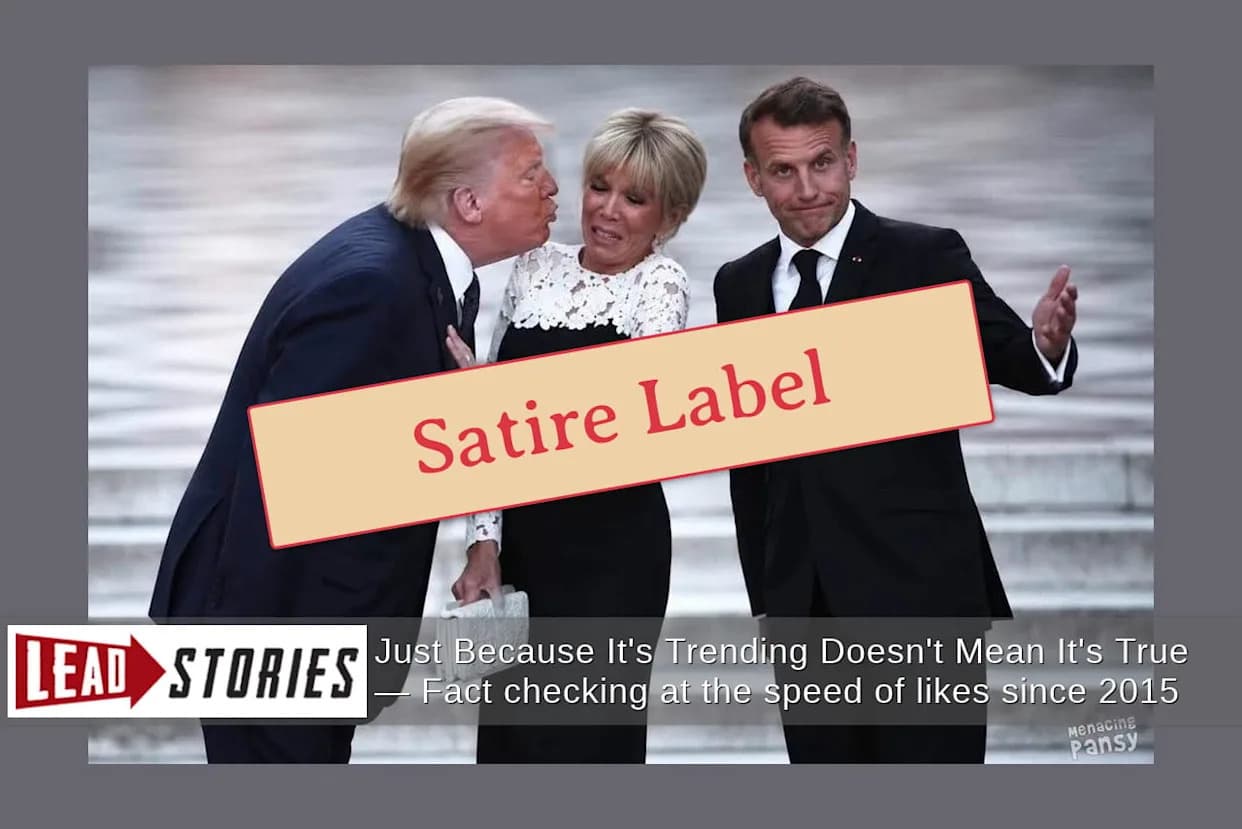 Fact Check: Viral Photo Of Brigitte Macron Pulling Away From Trump In Versailles Is Fake