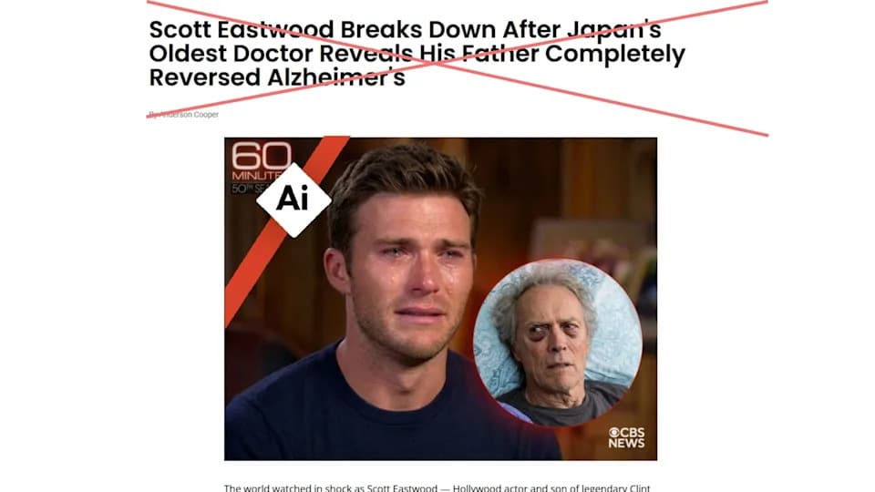 Fake ‘60 Minutes’ Story Falsely Claims Nobel Laureate Cured Alzheimer’s; Clint Eastwood Mentioned