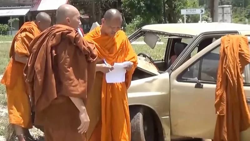 CCTV Shows 11-Year-Old Driving Pickup Into Buddhist Procession, Killing At Least 10 In Mukdahan