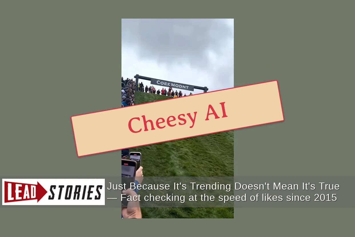 Fact Check: Viral Video of Woman in Swimsuit 'Winning' Cheese-Rolling Race Is Fake