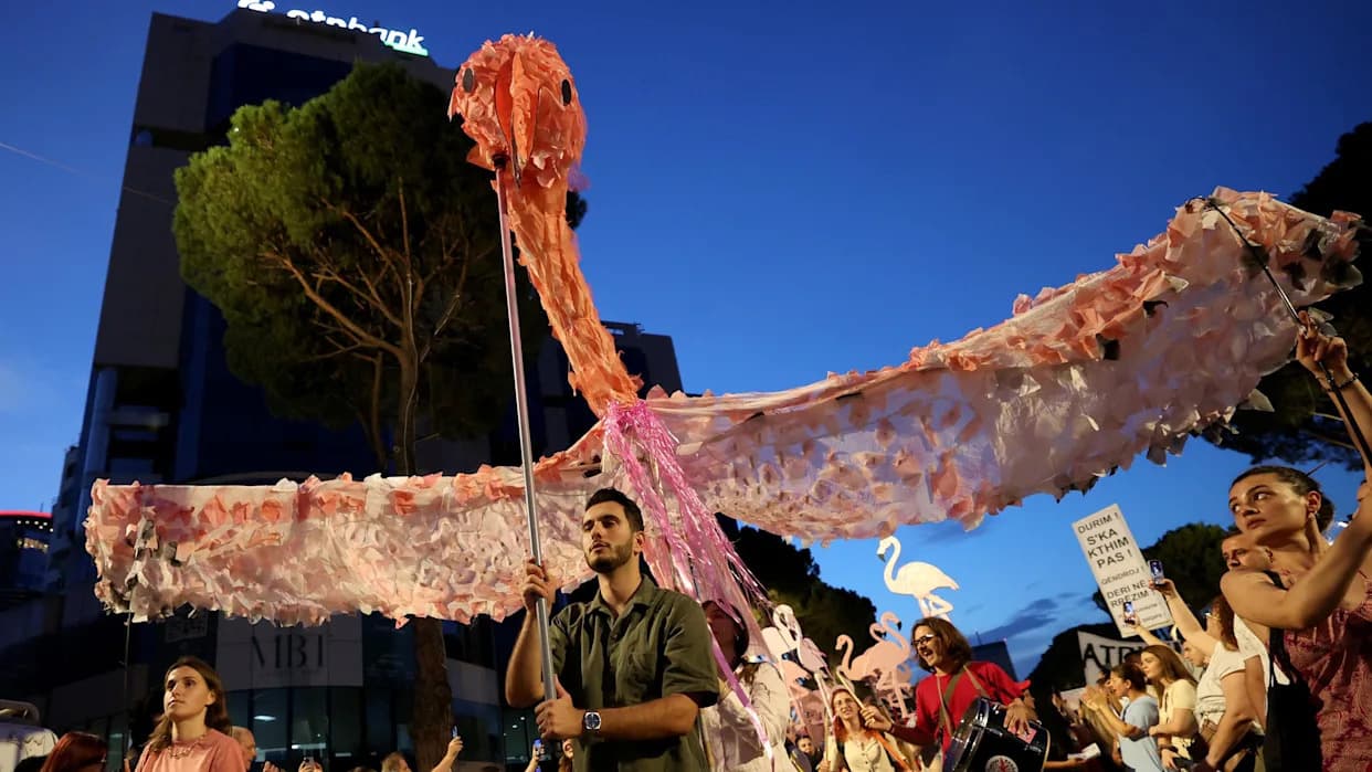 ‘Flamingo Revolution’: Protests Over Narta Lagoon Escalate as Thousands Demand Albanian PM Edi Rama Resign