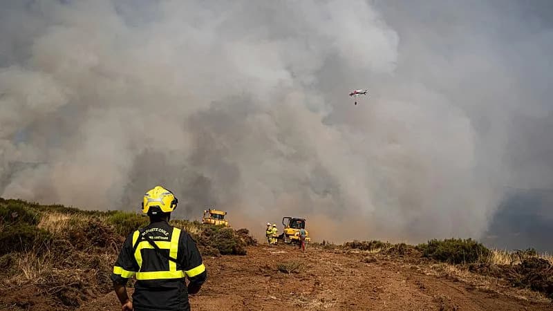 Aerial Footage Reveals Scale of La Mierla Wildfire Near Madrid