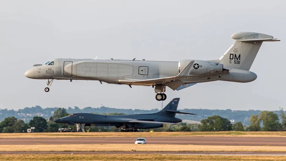EA‑37B Compass Call Jets Land at RAF Fairford as Iran Issues Threat to UK Base