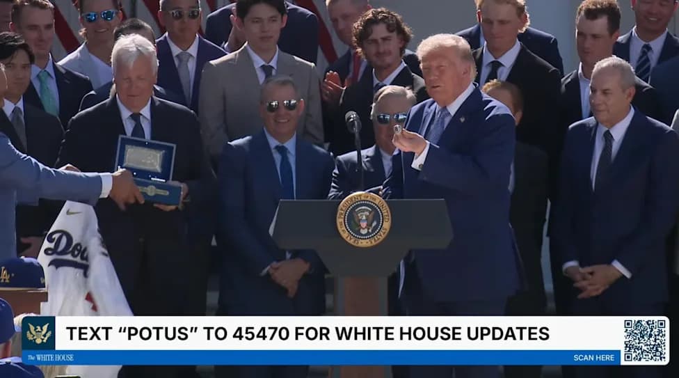 Dodgers Present President Trump With Personalized World Series Ring — "Do I Have To Report This?"
