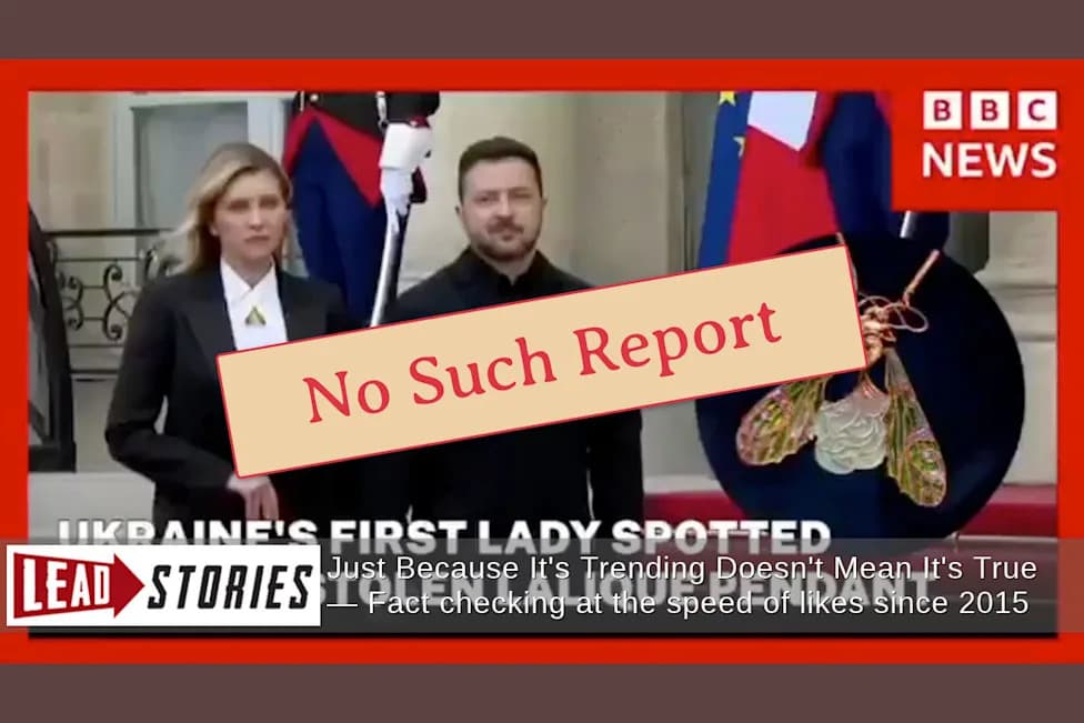 Fact Check: Viral Clip Falsely Claims BBC Reported Olena Zelenska Wearing Stolen Lalique Pendant