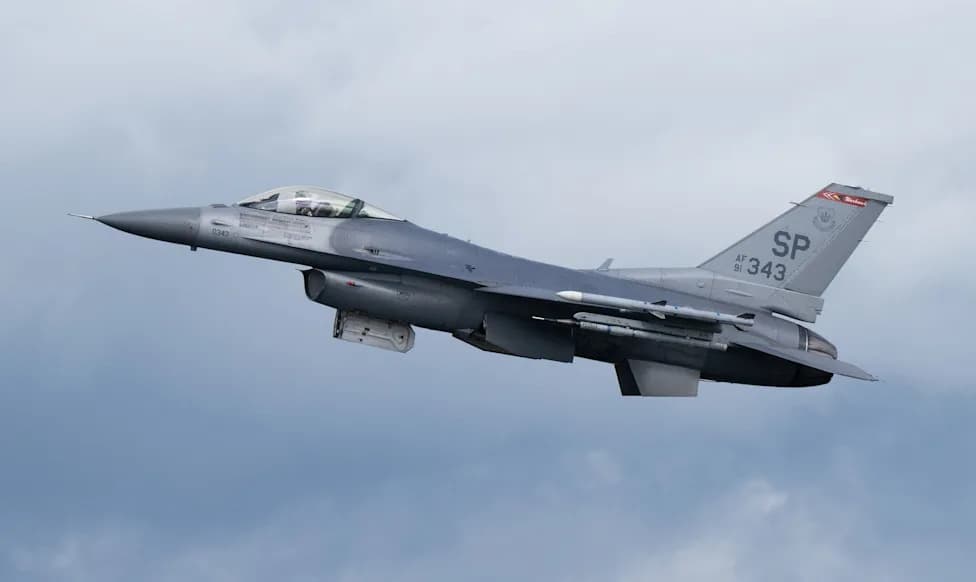 Ukrainian F-16 Crashes While Intercepting Hostile Targets — Pilot Ejects Safely