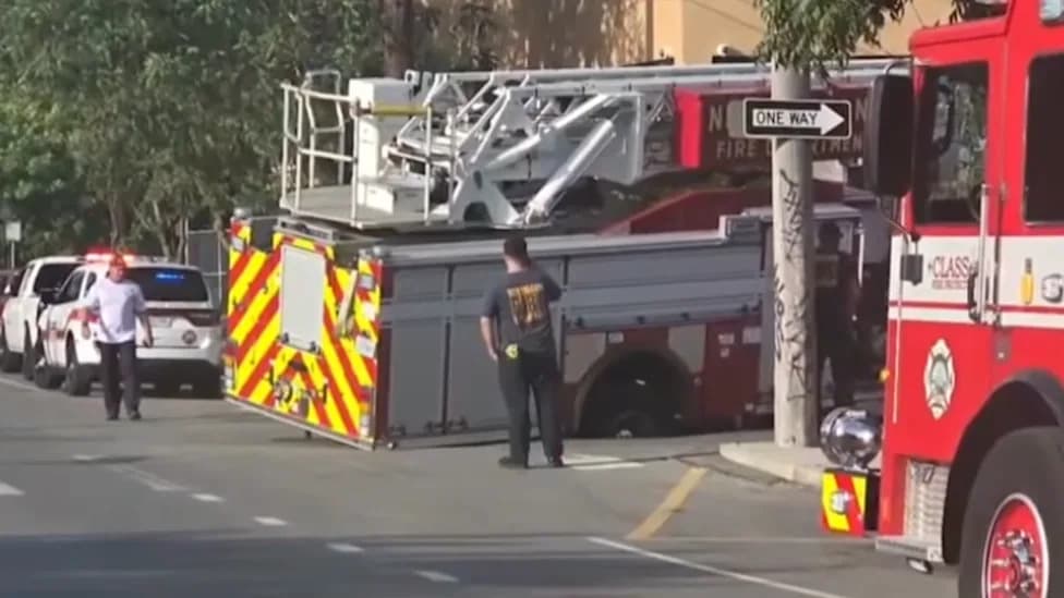New Orleans Fire Truck Partially Falls Into Massive Pothole; City Frees Truck and Quickly Repairs Road