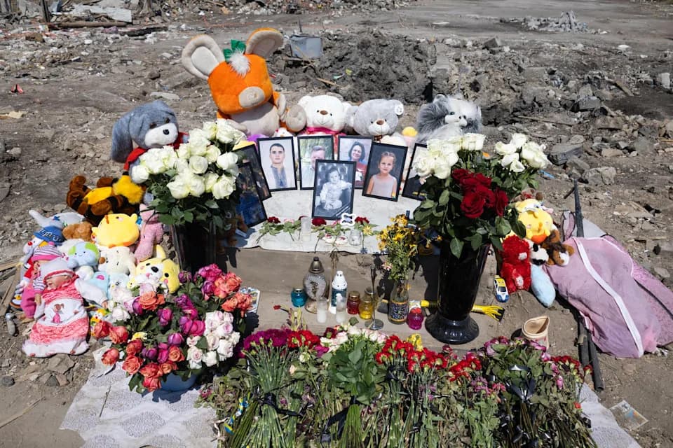Funeral Held For Family 'Wiped Off The Map' After Iskander Strike In Kryvyi Rih