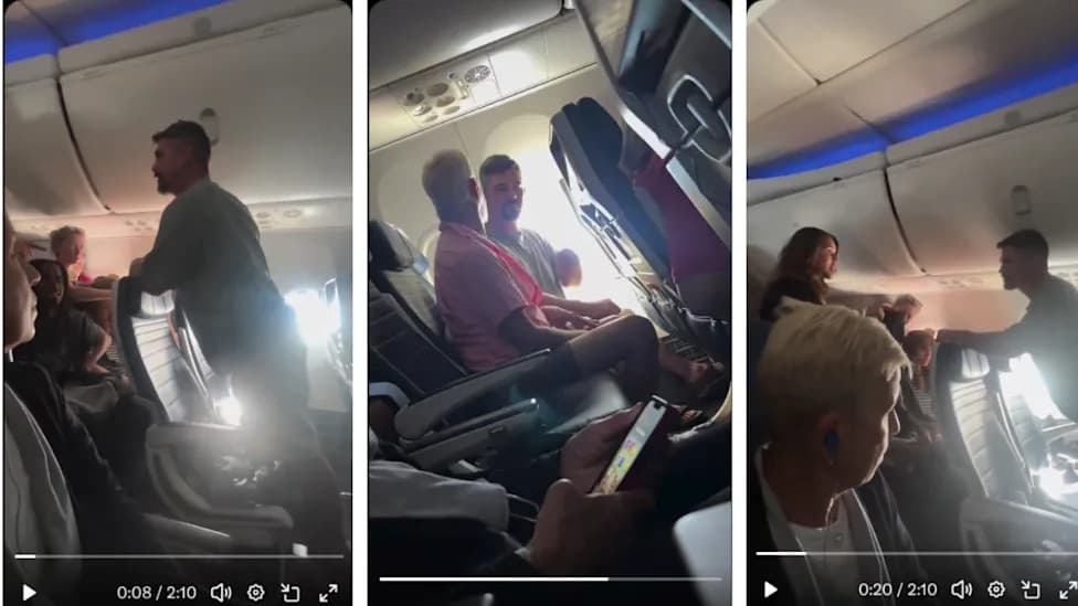 Viral Video Shows Intoxicated Passenger Disrupting Flight While Father and Crew Try to Calm Him