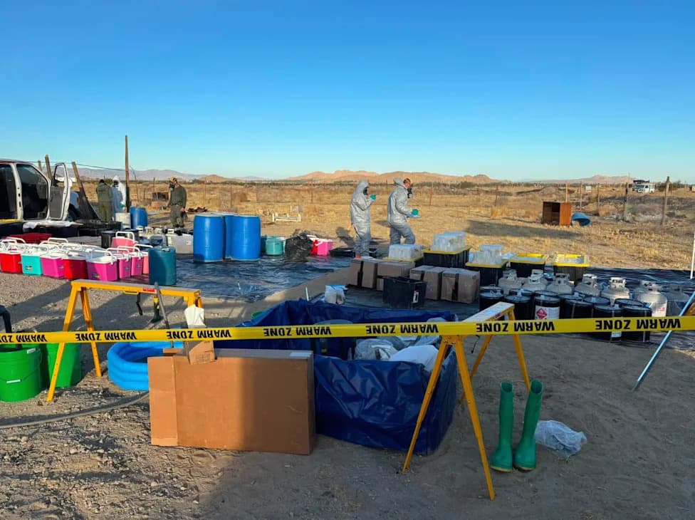 Cartel-Linked Meth Lab Dismantled in California Desert — 1,378 lbs Seized, $12.5M Value, 3 Arrested
