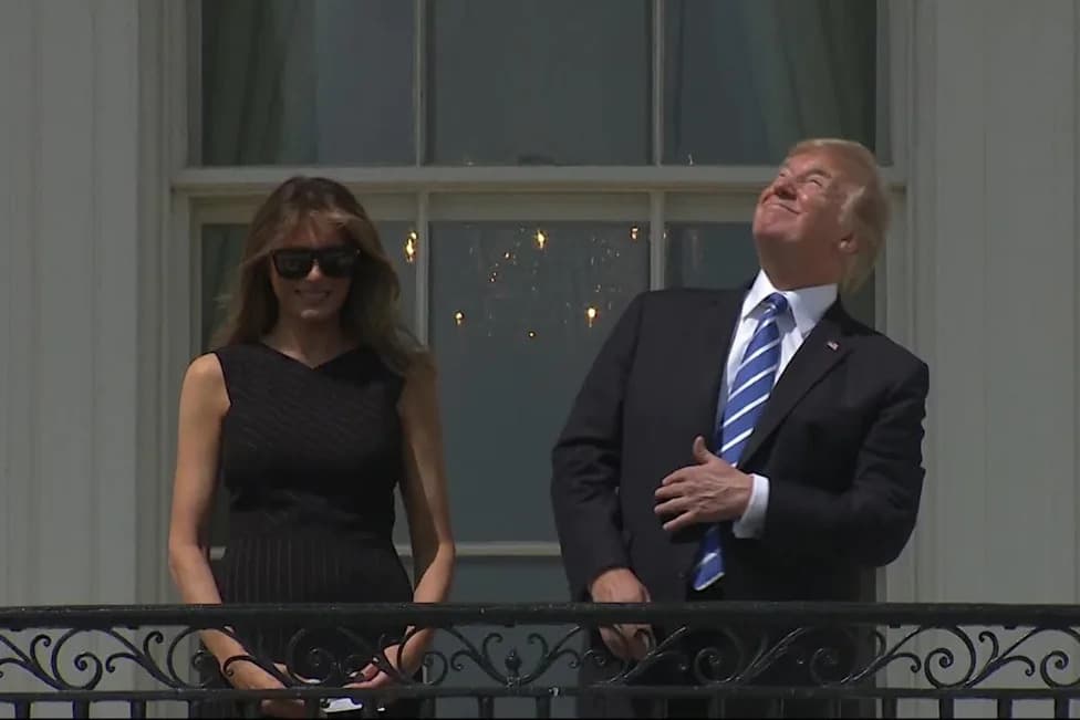 White House Reposts Viral Photo of Trump Staring at the Sun on Eclipse Day — Sparks Safety Concerns and Mockery