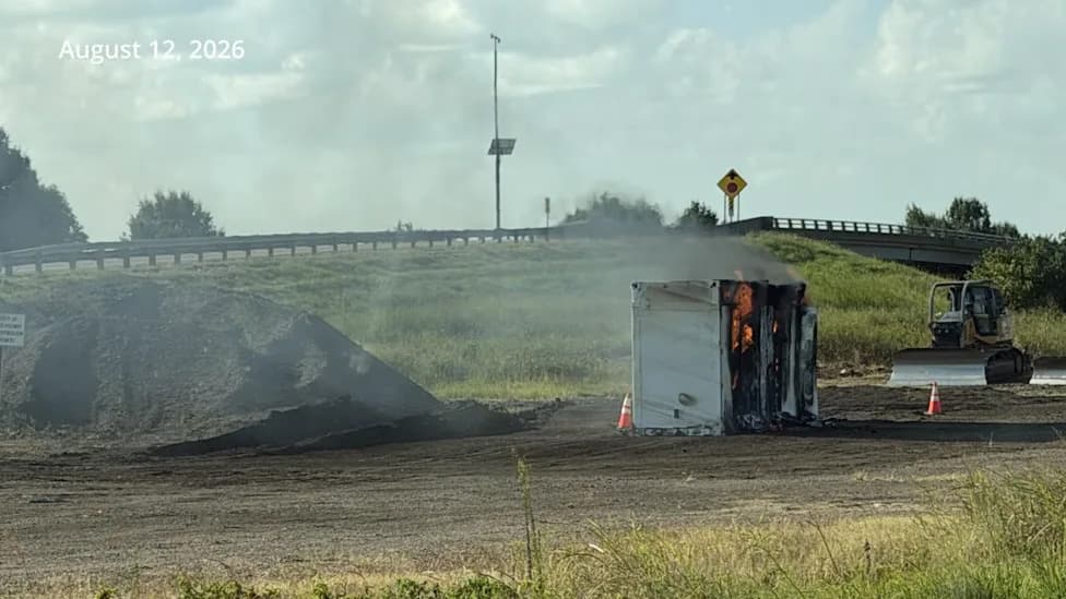 Tesla Megapack Falls From Flatbed on I‑40, Ignites Large Fire Near Forrest City, AR