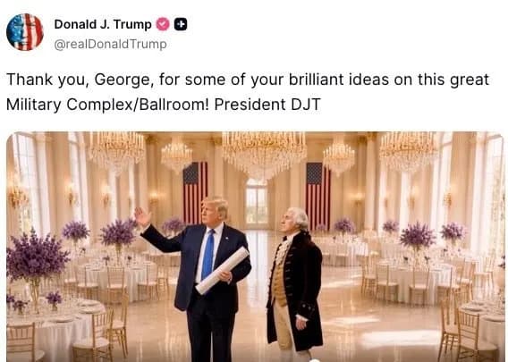 ‘Stark. Raving. Mad.’ Critics Blast Trump Over Bizarre AI Video of George Washington in Proposed White House Ballroom